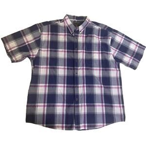 Walnut Creek Shirt Adult 2XL Collared Button Up Plaid Short Sleeve Mens Shirt